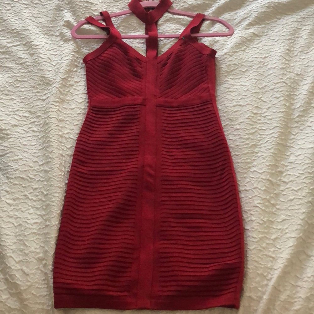 GUESS red bodycon fitted dress